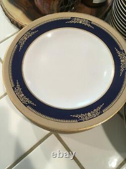 Cobalt Blue Gold Scroll Melamine Dinnerware Dining Set Srithai Superware