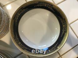 Cobalt Blue Gold Scroll Melamine Dinnerware Dining Set Srithai Superware