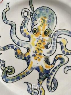 Collectible Nathalie Lete Anthropologie OCTOPUS Dinner Plate Francophile Rare