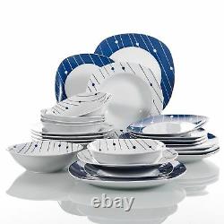 Complete 24PCs Dinner Set Crockery Dinnerware Plates Bowls Services for 6 People