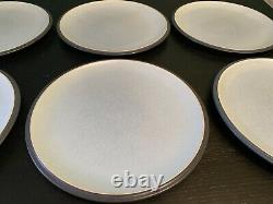 Complete SET x6 GREAT Original Denby Stoneware BLUE JETTY large Dinner Plates