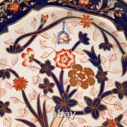 Copeland Imari Antique Cobalt Blue Rust Red Dinner Plate Pair 10dia