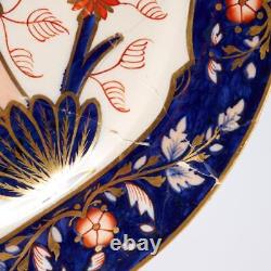 Copeland Imari Antique Cobalt Blue Rust Red Dinner Plate Pair 10dia