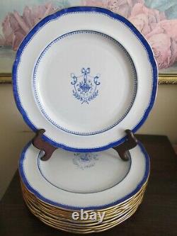 Copeland Spode England By Tiffany & Co Newburyport Set Of 10 Dinner Plate Blue