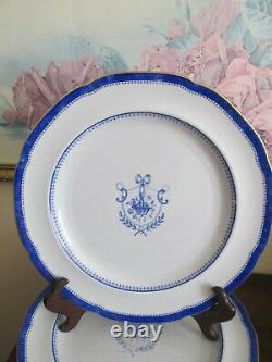 Copeland Spode England By Tiffany & Co Newburyport Set Of 10 Dinner Plate Blue