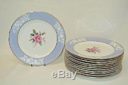 Copeland Spode Maritime Rose 12 Dinner Plates R4118 England 10 3/4 China Blue