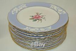 Copeland Spode Maritime Rose 12 Dinner Plates R4118 England 10 3/4 China Blue