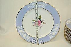 Copeland Spode Maritime Rose 12 Dinner Plates R4118 England 10 3/4 China Blue