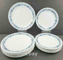 Corelle Old Town Blue (12) Dinner Plates (12) Salad Plates Set Onion Border Lot
