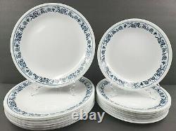 Corelle Old Town Blue (12) Dinner Plates (12) Salad Plates Set Onion Border Lot