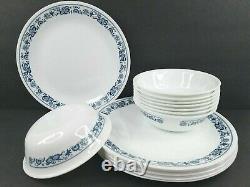 Corelle Old Town Blue Onion (8) Dinner Plates (8) Cereal Bowls Corning Dish Set