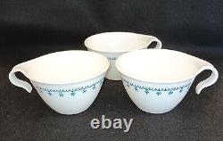 Corelle Snowflake Blue Dinner & Lunch Plates Cups With Hook Handles Cereal Bowls