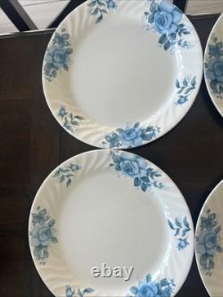 Corelle by Corning Blue Velvet White Swirl Dinner Plates 10.25 Set Of 12 USA
