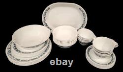 Corning Corelle Old Town Blue Onion Dinner Set 41 Pieces Plates Bowls Serving