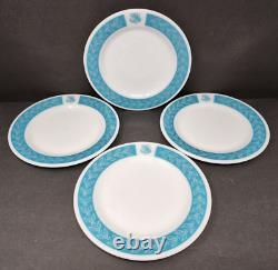 Corning PYREX Strategic Air Command Teal Laurel Autumn Bands Turquoise Plates