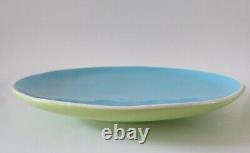 Crate & Barrel Coastal Blue & Green Ceramic Dinner Plates Made in Italy Set 6