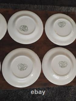 Currier and Ives 10-inch Dinner Plates Royal Blue, the Old Grist Mill Set of 8