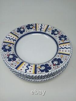 DERUTA OF ITALY Orvieto Blue Rooster Dinner Plates