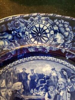 Daughters Of The American Revolution Stafforshire Blue plate 1908 Ledyard Rare