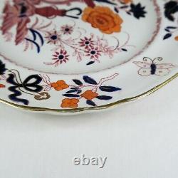 Davenport Pottery Antique Plate Orissa Pattern Orange & Blue Vases, Flowers