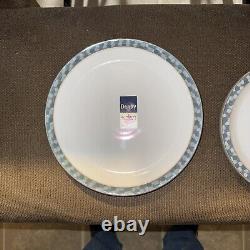 Denby Azure Shell Blue Dinner Plate Salad Plate Made in England Set Of 2 Rare