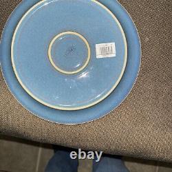 Denby Azure Shell Blue Dinner Plate Salad Plate Made in England Set Of 2 Rare