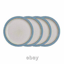 Denby Elements 4 Piece Dinner Plate Set, Blue