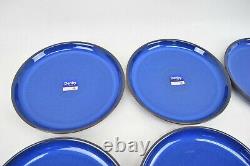 Denby Imperial Blue Med 10 in Dinner Plates Freeze Microwave Oven Dishwasher x6