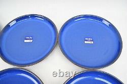 Denby Imperial Blue Med 10 in Dinner Plates Freeze Microwave Oven Dishwasher x6