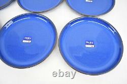 Denby Imperial Blue Med 10 in Dinner Plates Freeze Microwave Oven Dishwasher x6