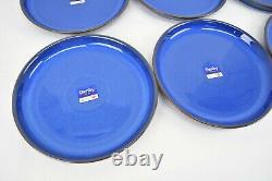 Denby Imperial Blue Med 10 in Dinner Plates Freeze Microwave Oven Dishwasher x6