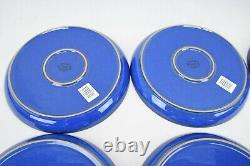 Denby Imperial Blue Med 10 in Dinner Plates Freeze Microwave Oven Dishwasher x6