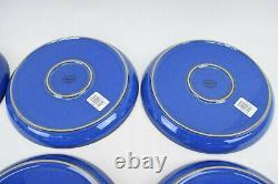 Denby Imperial Blue Med 10 in Dinner Plates Freeze Microwave Oven Dishwasher x6