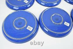 Denby Imperial Blue Med 10 in Dinner Plates Freeze Microwave Oven Dishwasher x6