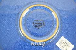 Denby Imperial Blue Med 10 in Dinner Plates Freeze Microwave Oven Dishwasher x6