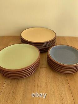 Denby Juice Set 6 Each Of Dinner, Salad & Side Plates & Teapot, Milk &Sugar