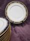 Depose Limoges France Cobalt Flow Blue With Gold Dinner Plates Set Of 11