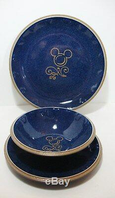 Disney Mickey Mouse Icon Ceramic 3Pc Set Dinner Plate Cereal Bowl Lunch Plate