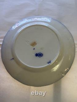 Doulton Burslem Flow Blue Christmas Turkey Dinner Plate Mistletoe Holly 10.25