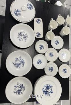 ENOCH WEDGWOOD ROYAL BLUE Tunstall England Ironstone 36 Pieces Set Service