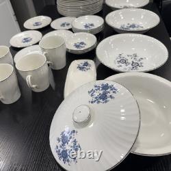 ENOCH WEDGWOOD ROYAL BLUE Tunstall England Ironstone 36 Pieces Set Service
