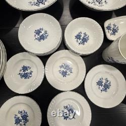 ENOCH WEDGWOOD ROYAL BLUE Tunstall England Ironstone 36 Pieces Set Service