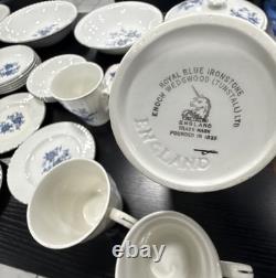 ENOCH WEDGWOOD ROYAL BLUE Tunstall England Ironstone 36 Pieces Set Service