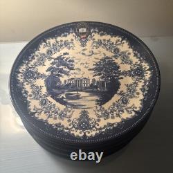 Eaton Fine Dining Country Heritage Blue 10.5 Dinner Plates Set of 10 New