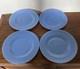 Effetre Murano Italy Plates Translucent Blue Glass Lot of 4 10 Dinner RARE GUC