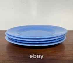 Effetre Murano Italy Plates Translucent Blue Glass Lot of 4 10 Dinner RARE GUC