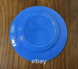 Effetre Murano Italy Plates Translucent Blue Glass Lot of 4 10 Dinner RARE GUC