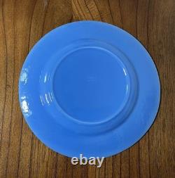 Effetre Murano Italy Plates Translucent Blue Glass Lot of 4 10 Dinner RARE GUC