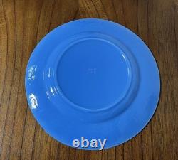 Effetre Murano Italy Plates Translucent Blue Glass Lot of 4 10 Dinner RARE GUC