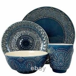 Elama Petra 16-piece Stoneware Dinnerware Set Dinner Plates Bowls Mugs Gift